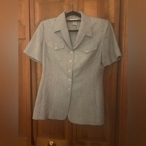 Tyler Gillis’s Women’s Sz 8 Retro Blue and Green Suit Blouse Top